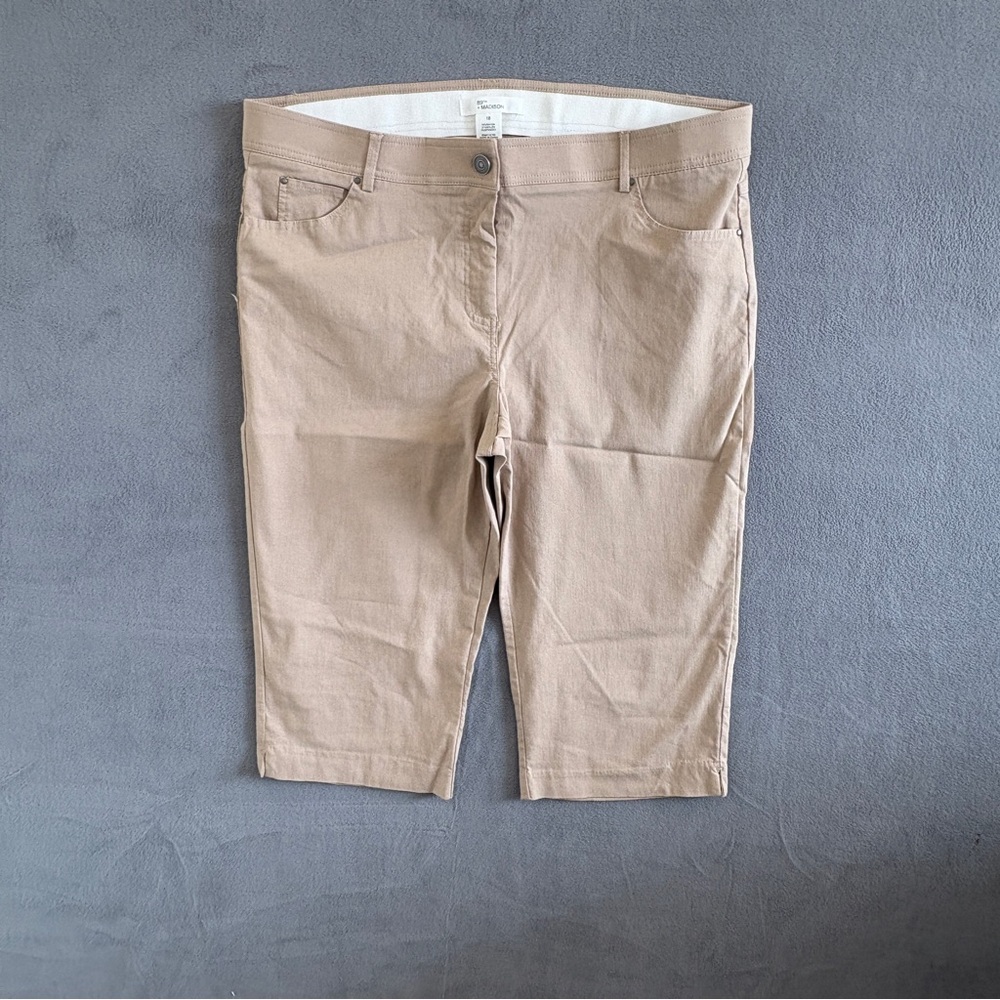 Madison Taupe High-Rise Stretch Shorts